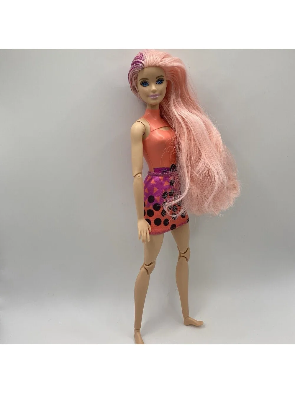 Barbie Pop Reveal Bubble Tea Series Mango Mochi #HTJ22 Pink Hair Articulated B1